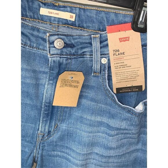 LEVI'S Women's 726 High Rise Slim Fit Flare Jeans - Picture 6 of 10